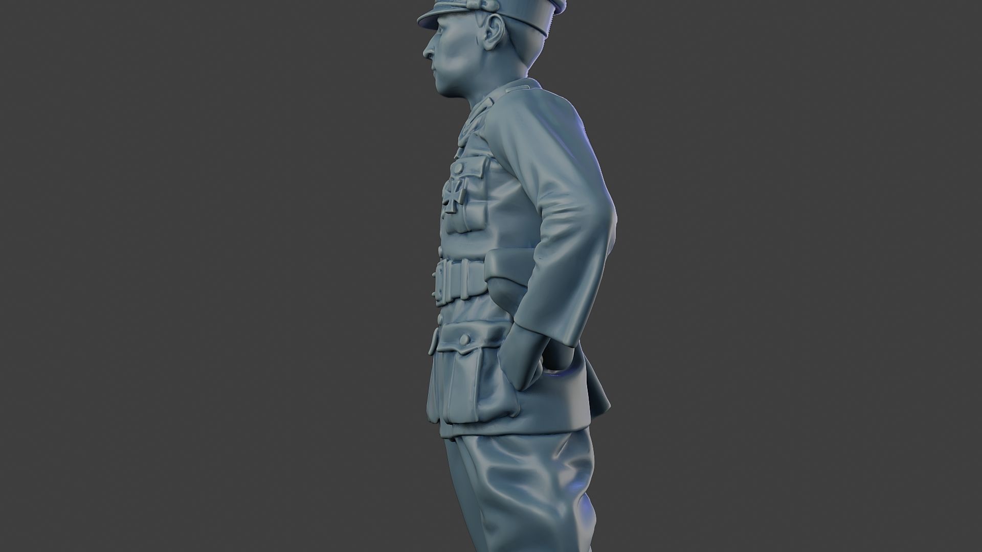 German Officer ww2 Stand G5 3D print model_17