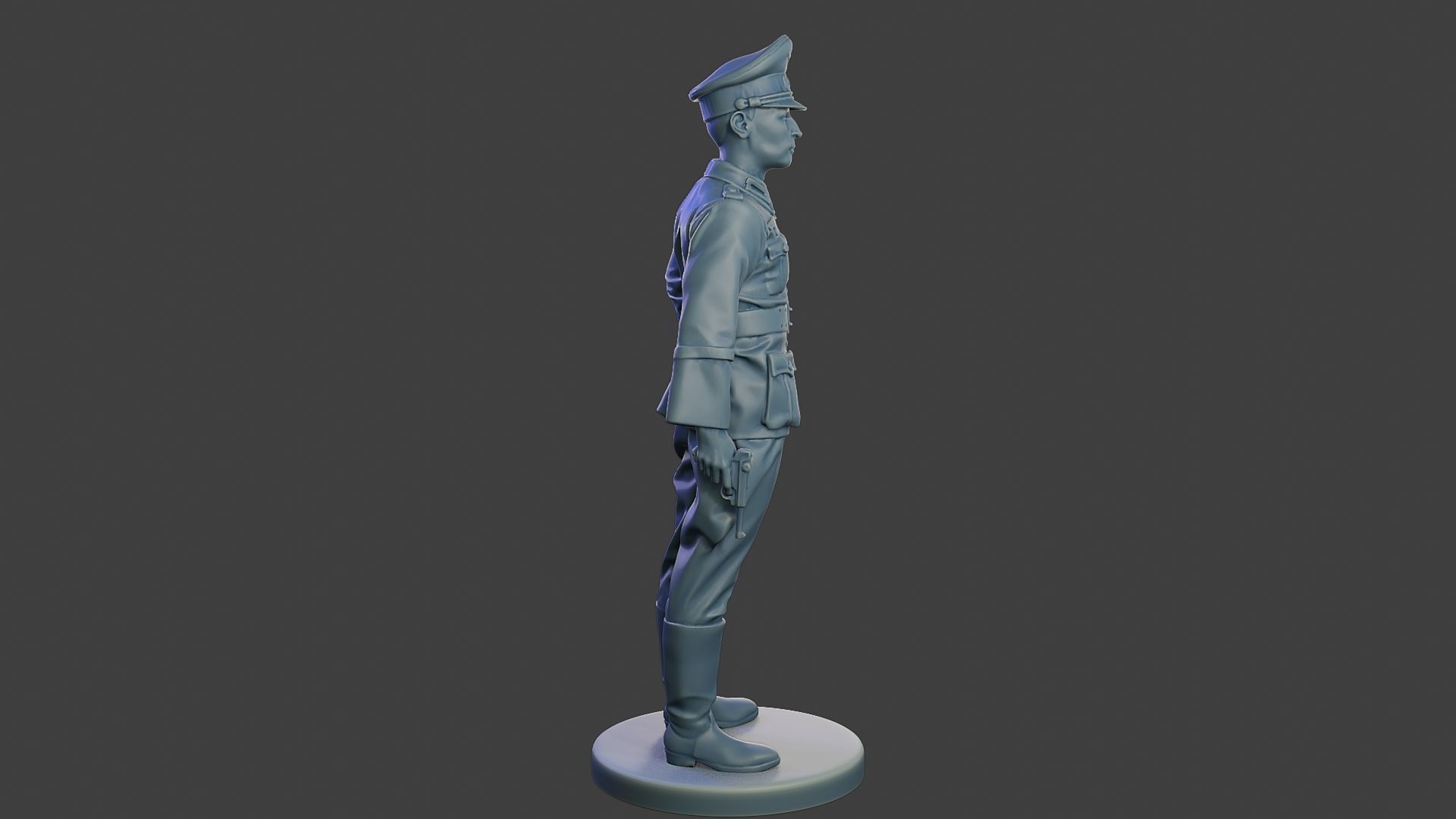German Officer ww2 Stand G5 3D print model_8