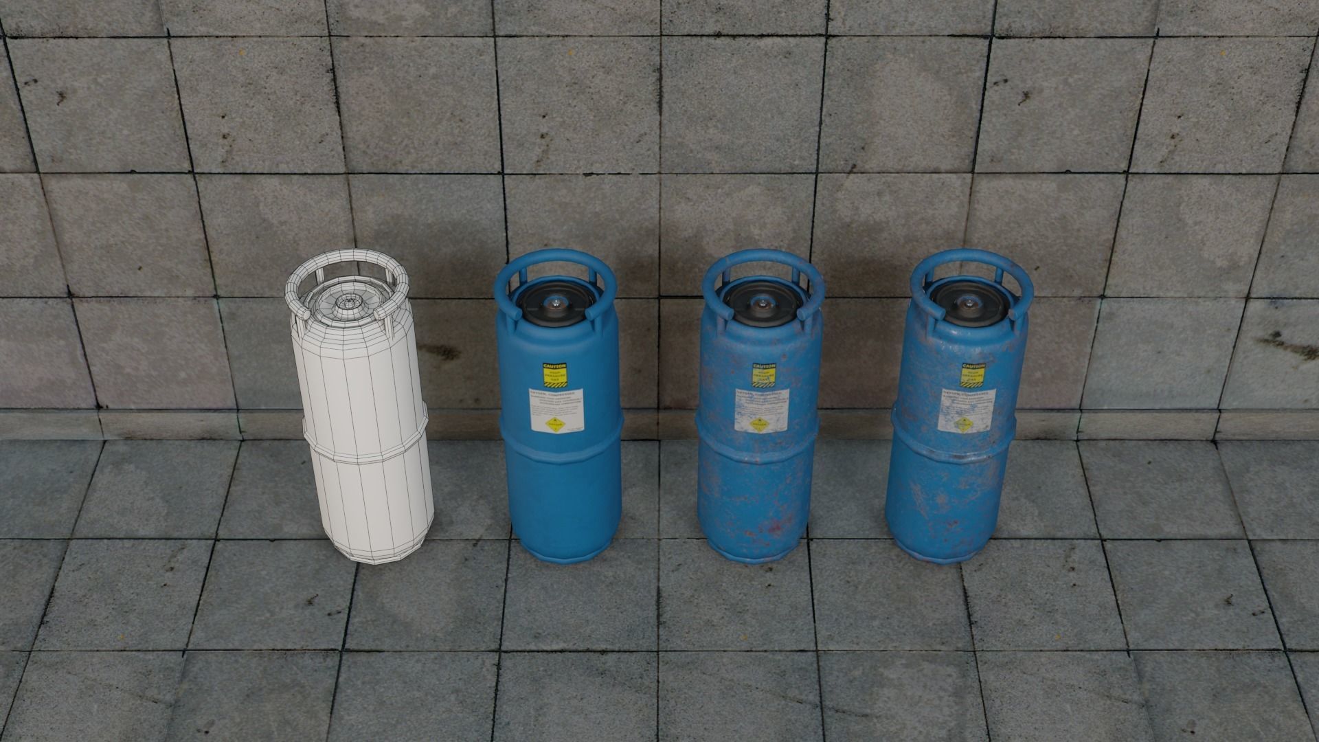 Gas Canisters PBR Low-poly 3D model_11