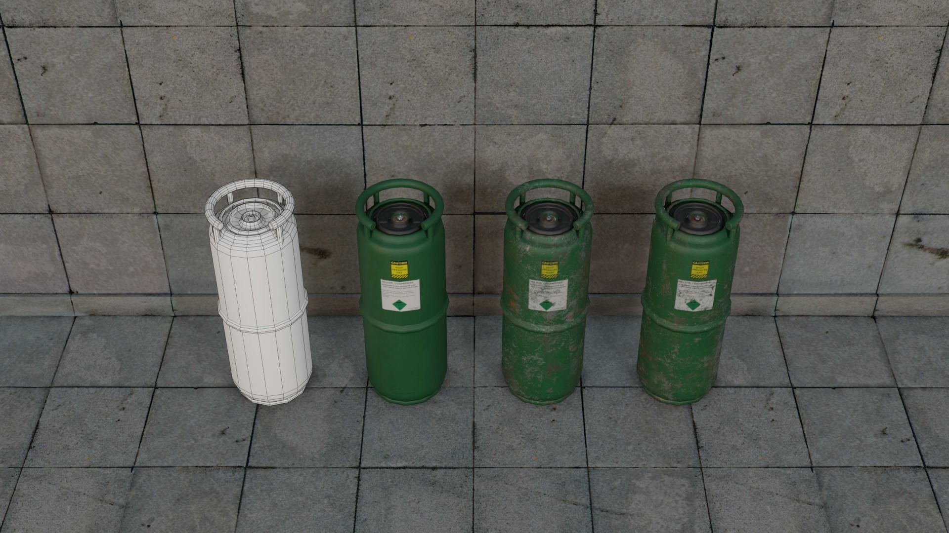 Gas Canisters PBR Low-poly 3D model_13