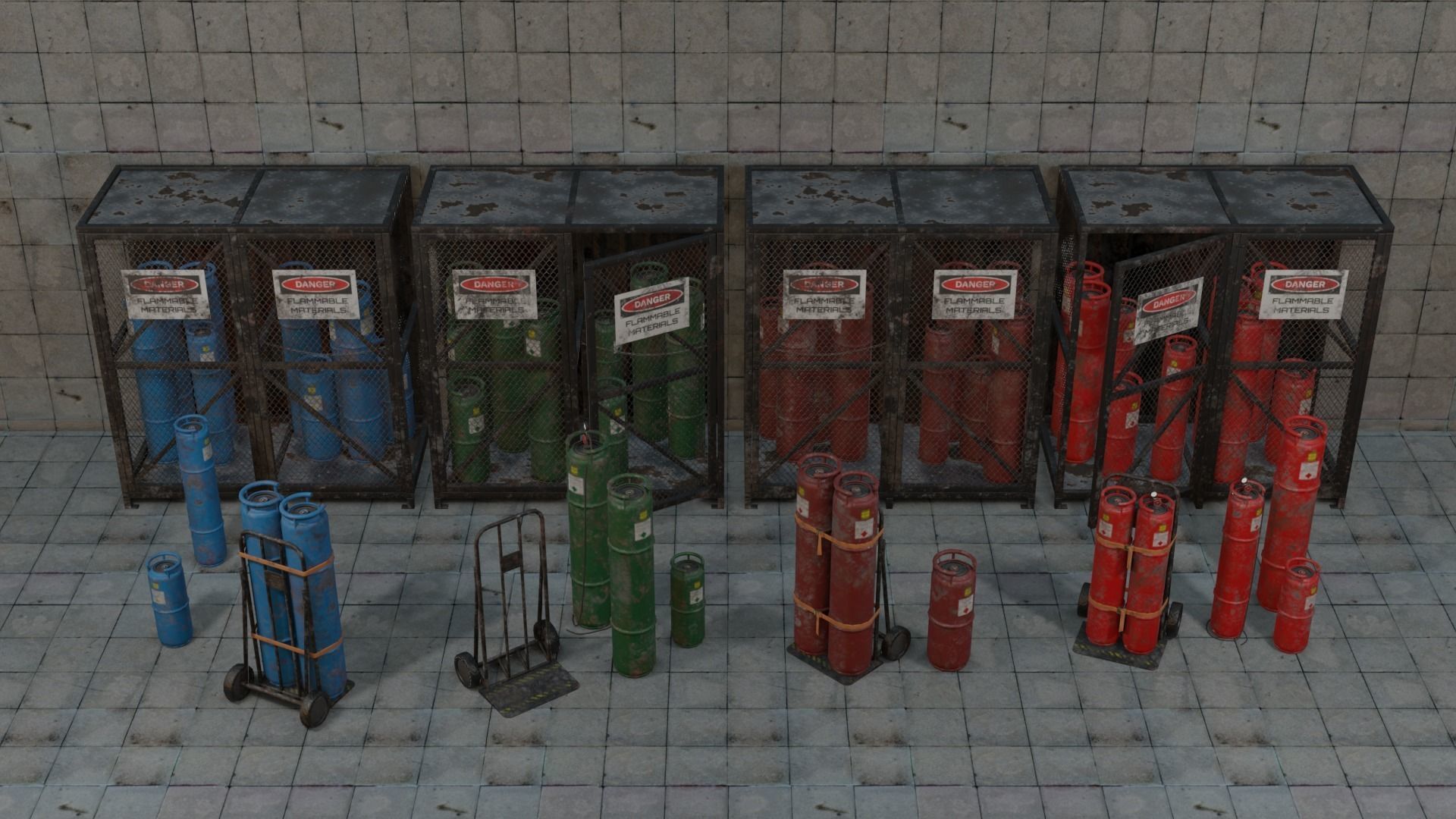 Gas Canisters PBR Low-poly 3D model_6