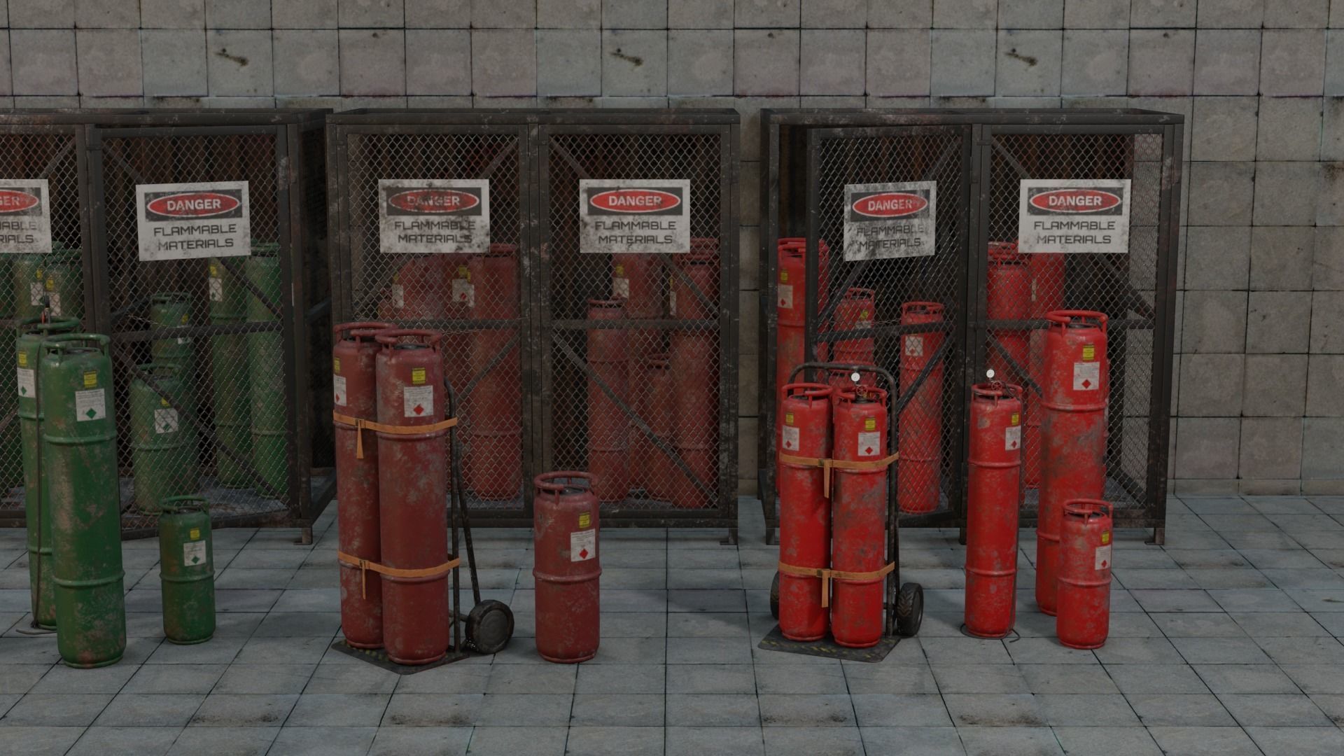 Gas Canisters PBR Low-poly 3D model_4