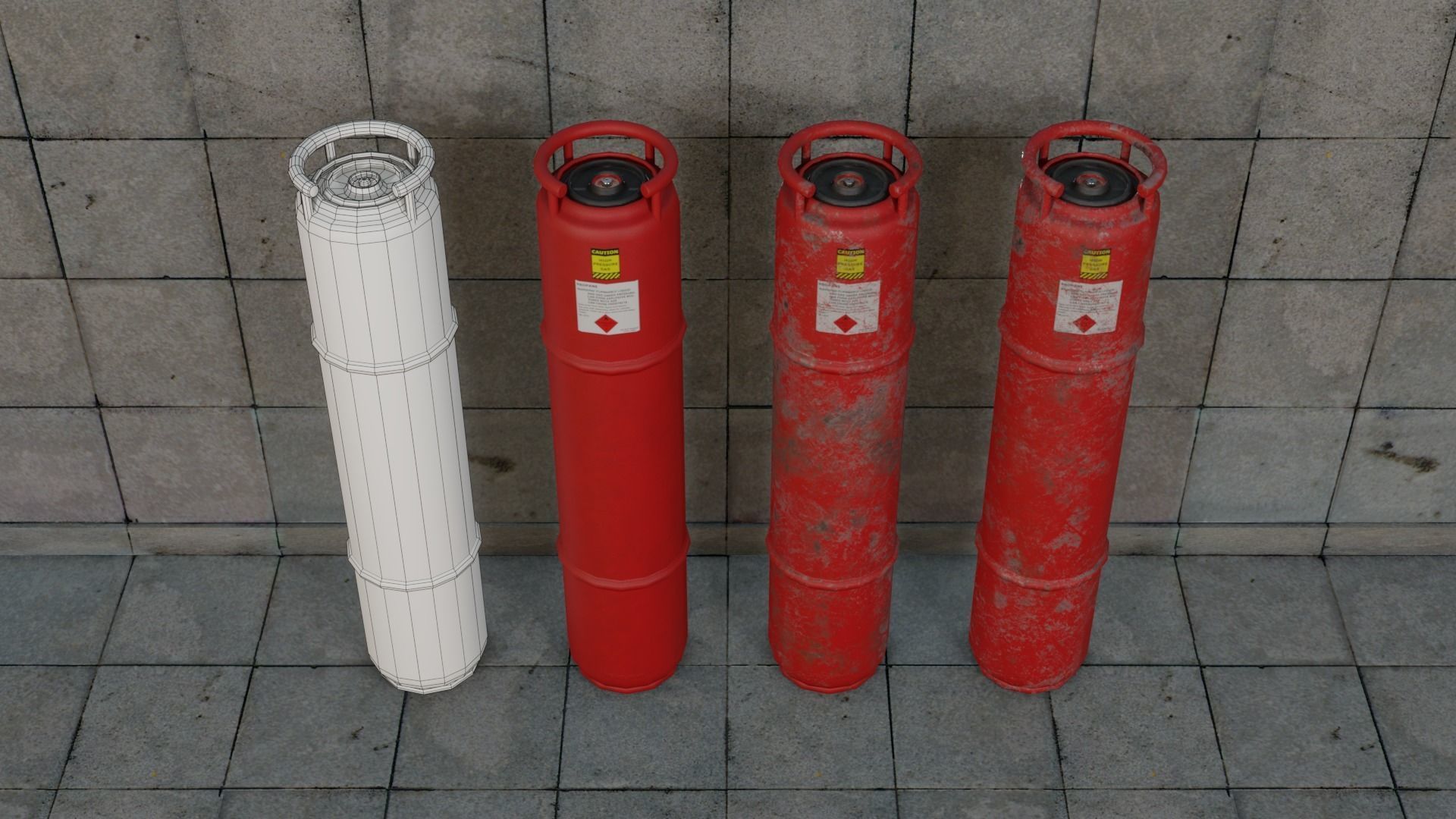 Gas Canisters PBR Low-poly 3D model_10