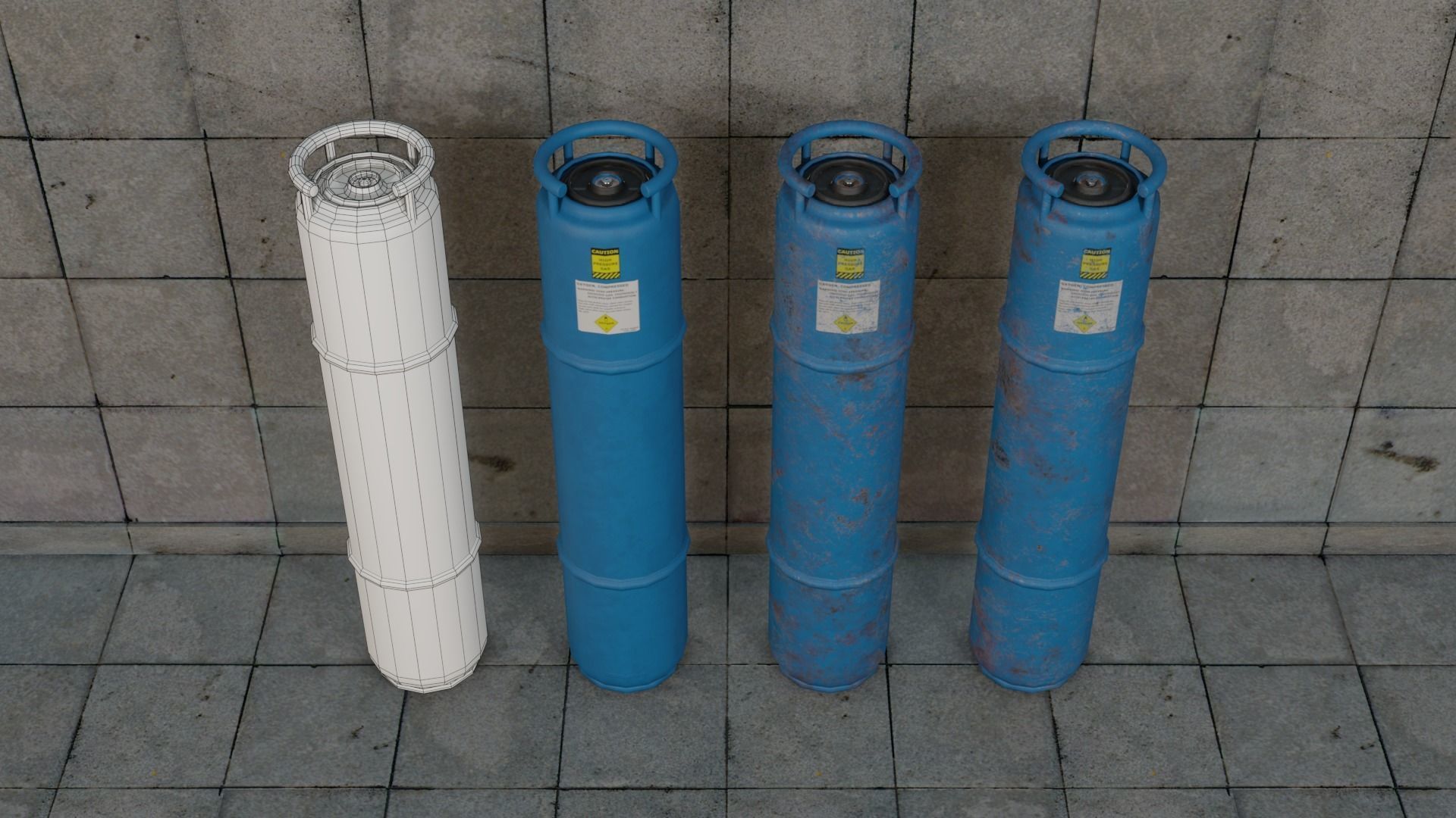Gas Canisters PBR Low-poly 3D model_7