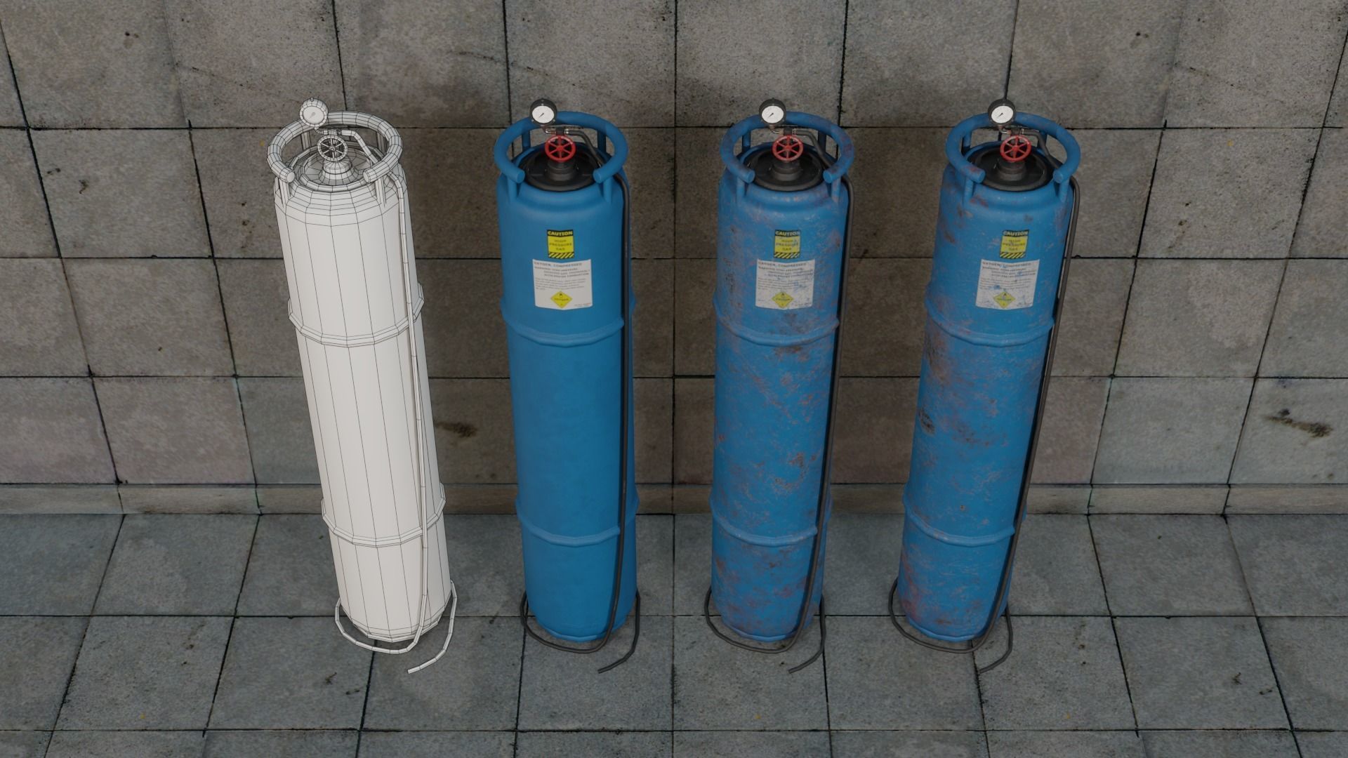 Gas Canisters PBR Low-poly 3D model_15