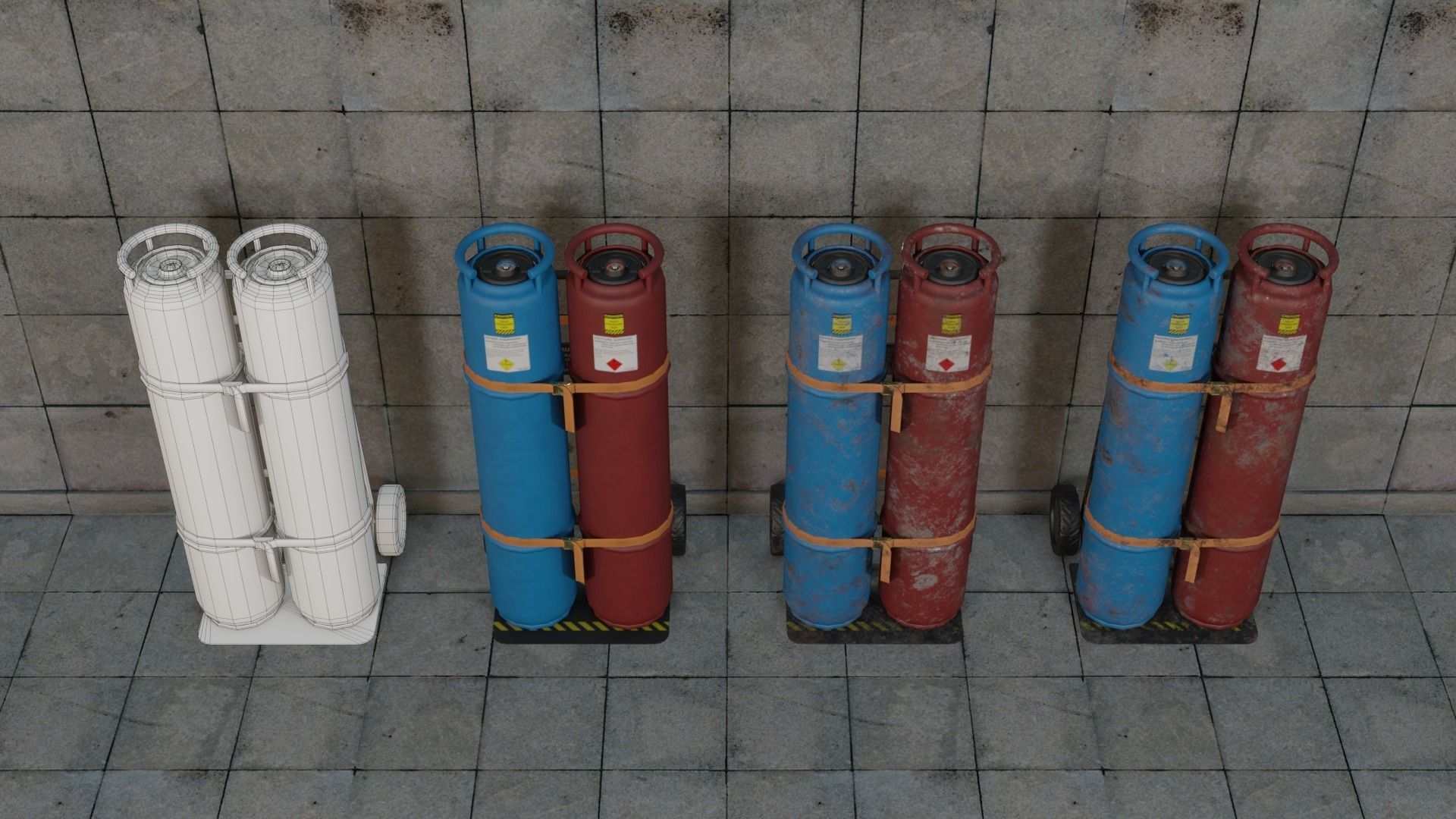 Gas Canisters PBR Low-poly 3D model_19