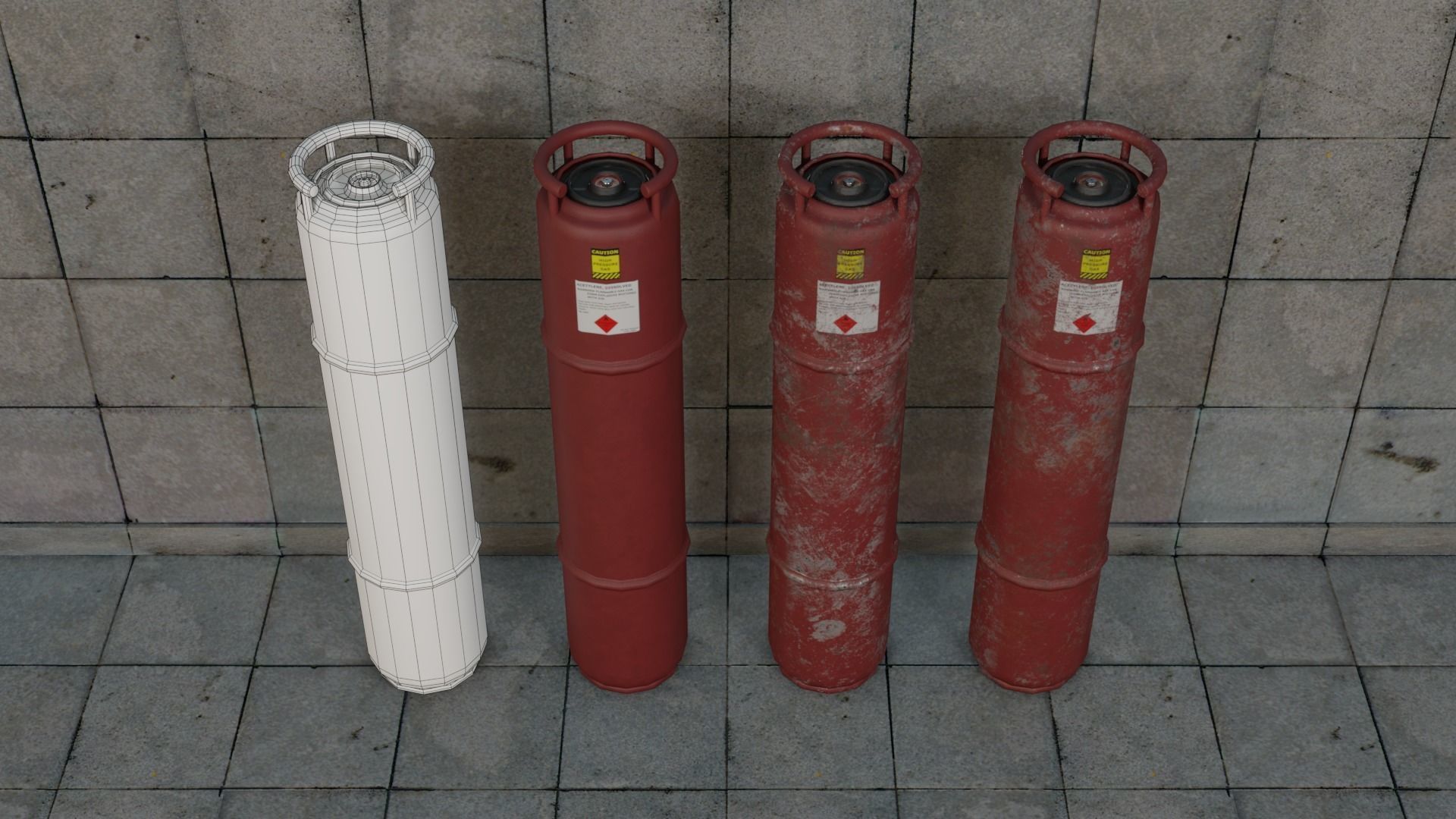 Gas Canisters PBR Low-poly 3D model_8