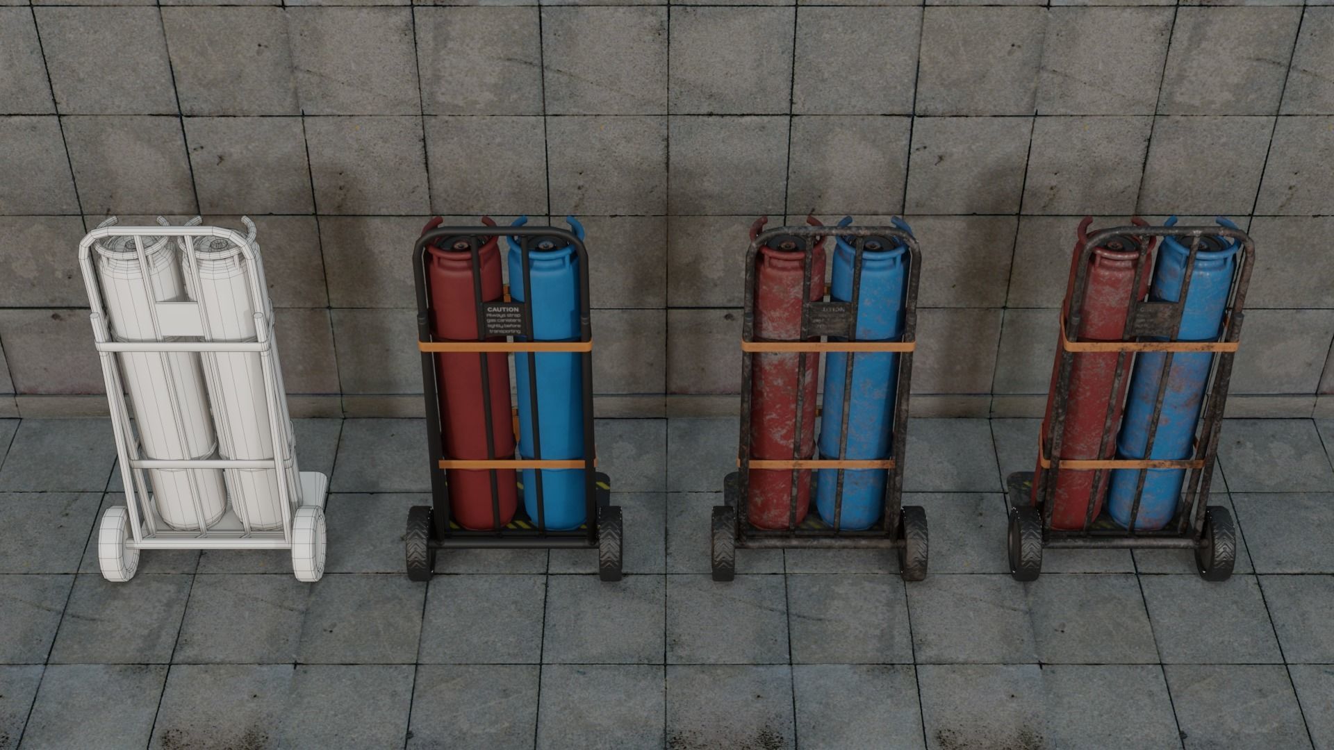 Gas Canisters PBR Low-poly 3D model_22