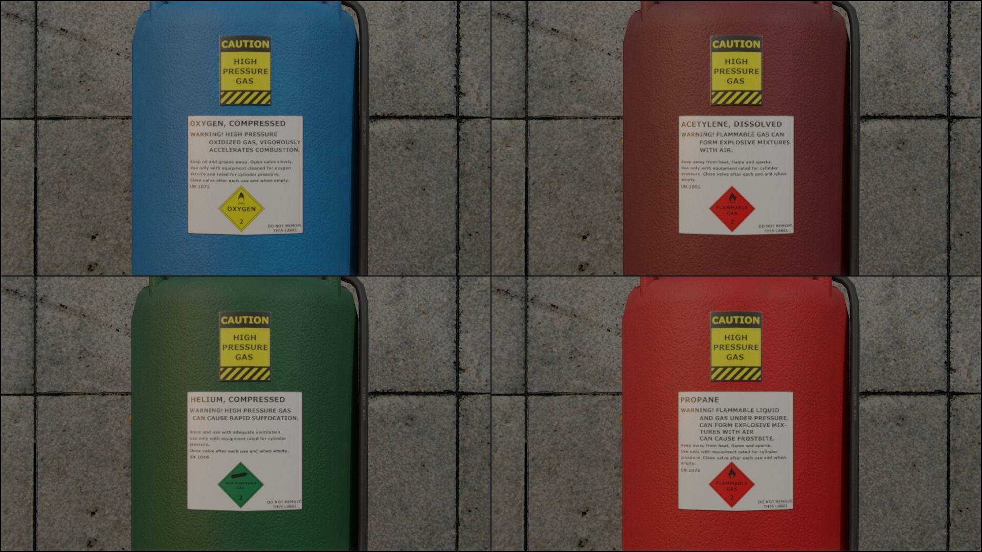 Gas Canisters PBR Low-poly 3D model_26