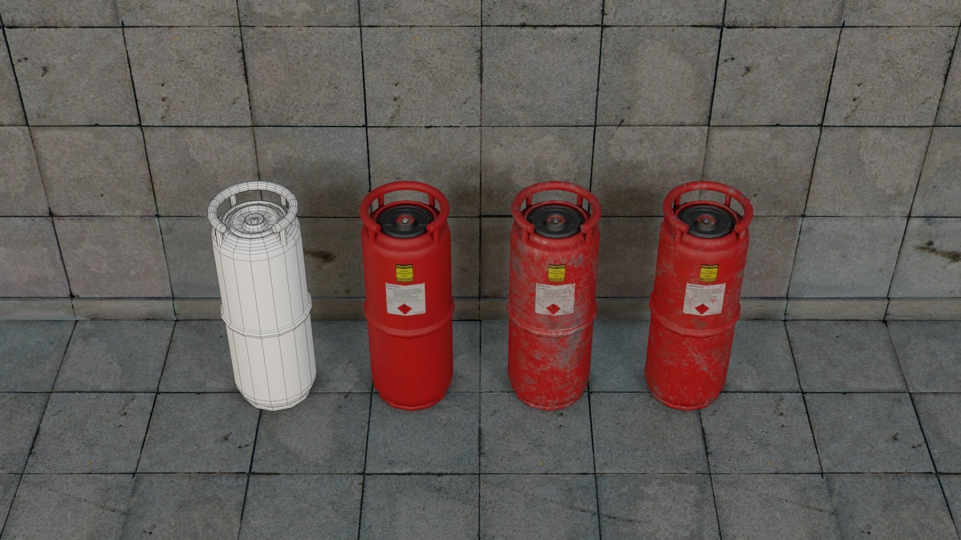 Gas Canisters PBR Low-poly 3D model_14
