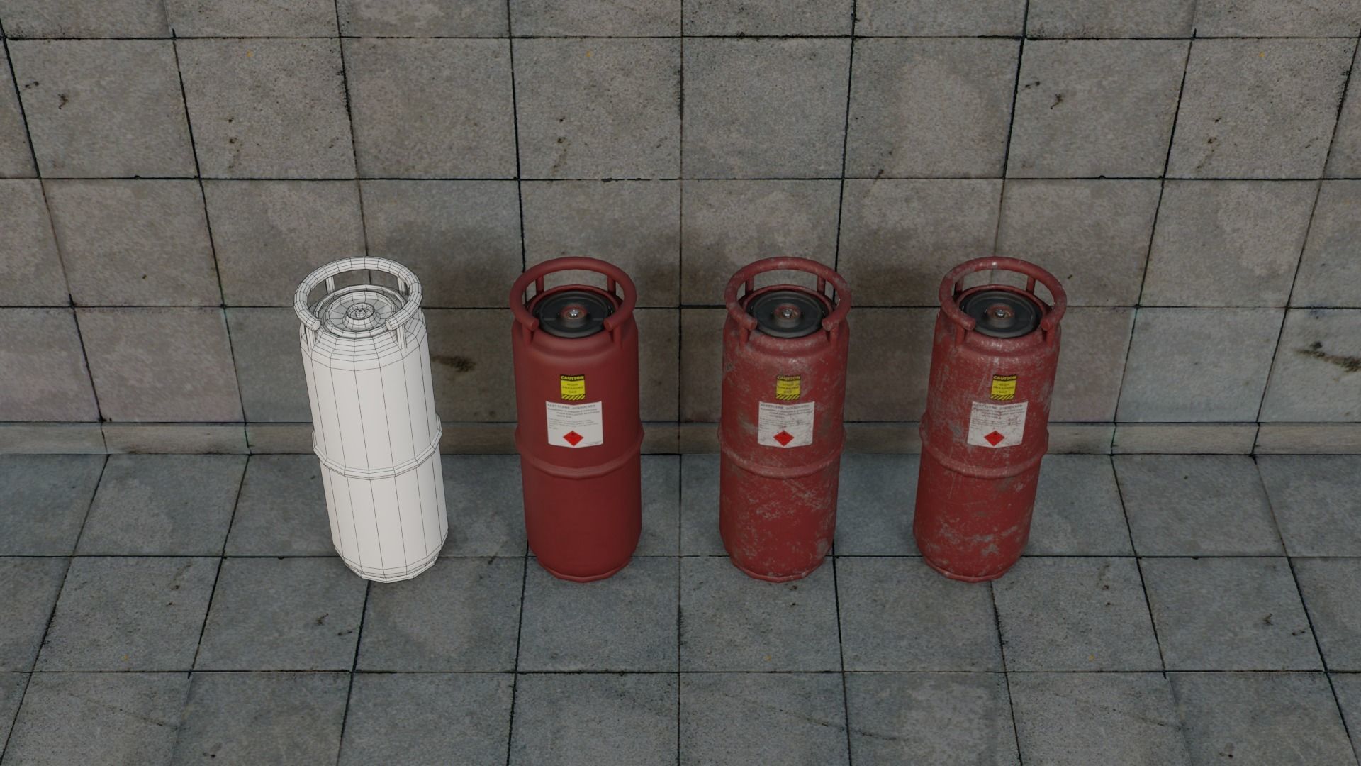 Gas Canisters PBR Low-poly 3D model_12