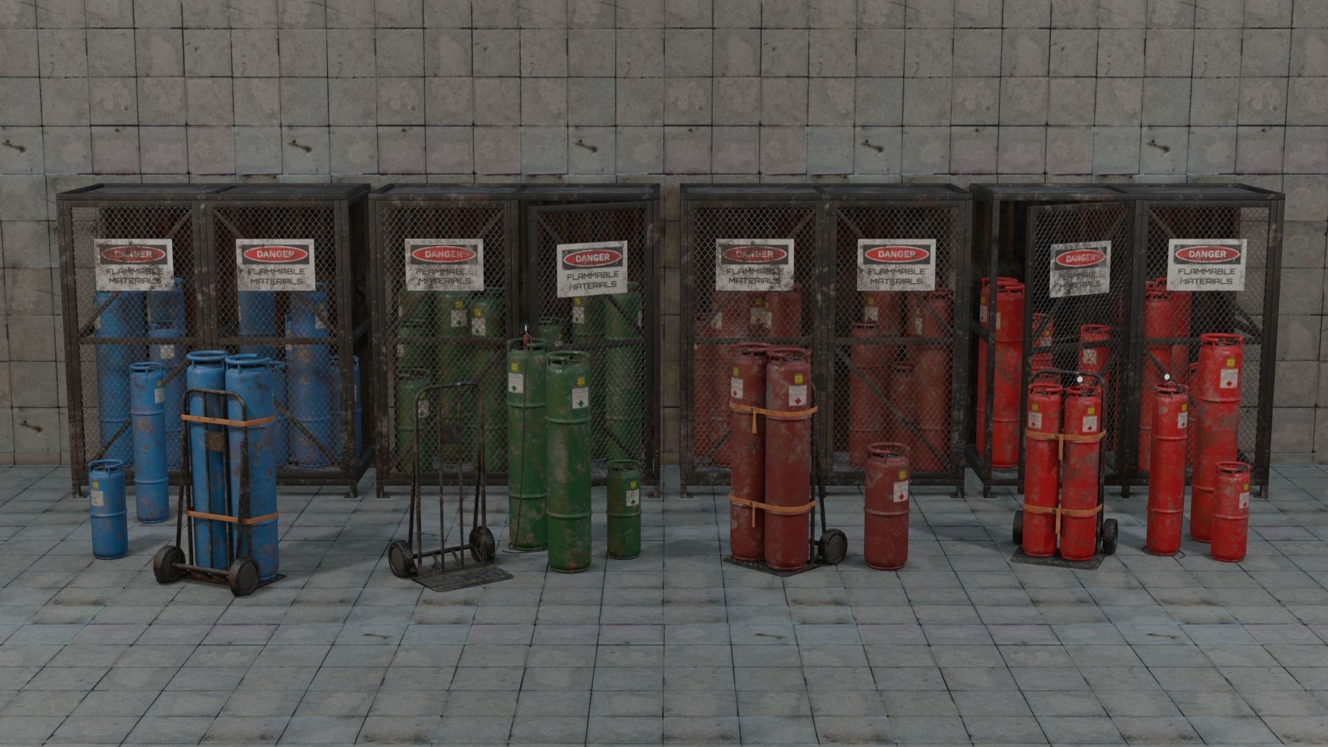 Gas Canisters PBR Low-poly 3D model_1