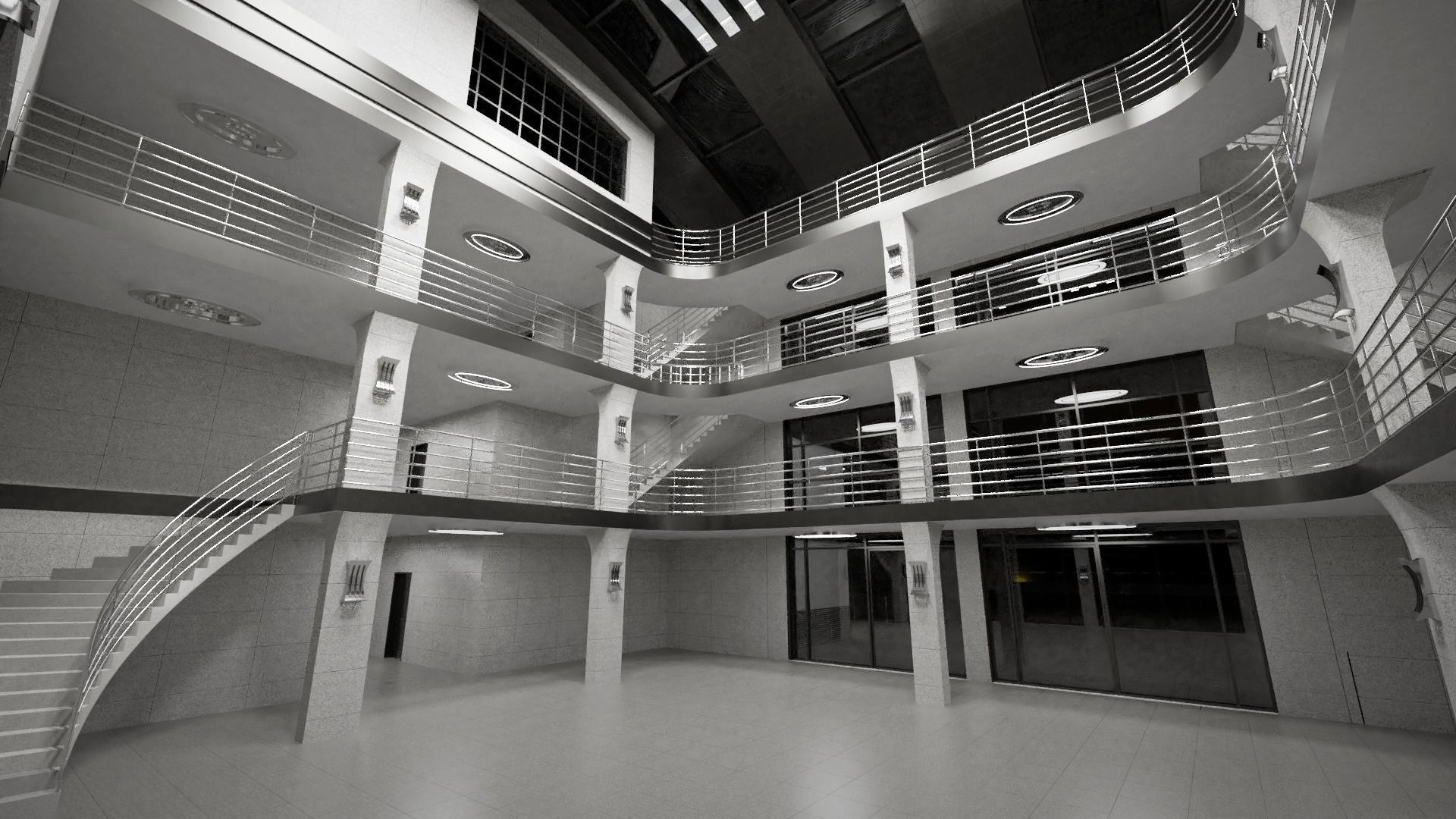 Mansion floor plan of building 3D model_19