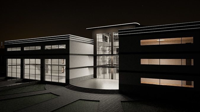 Mansion floor plan of building 3D model 7