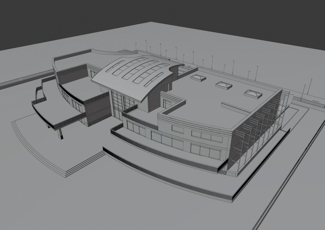 Mansion floor plan of building 3D model_22