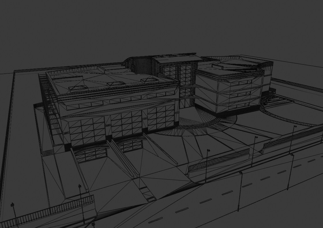 Mansion floor plan of building 3D model_21