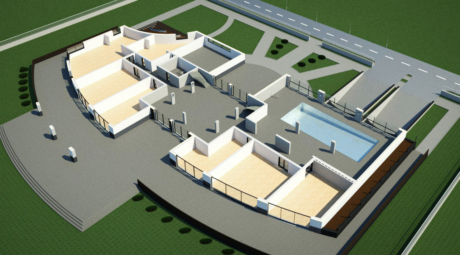 Mansion floor plan of building 3D model_14
