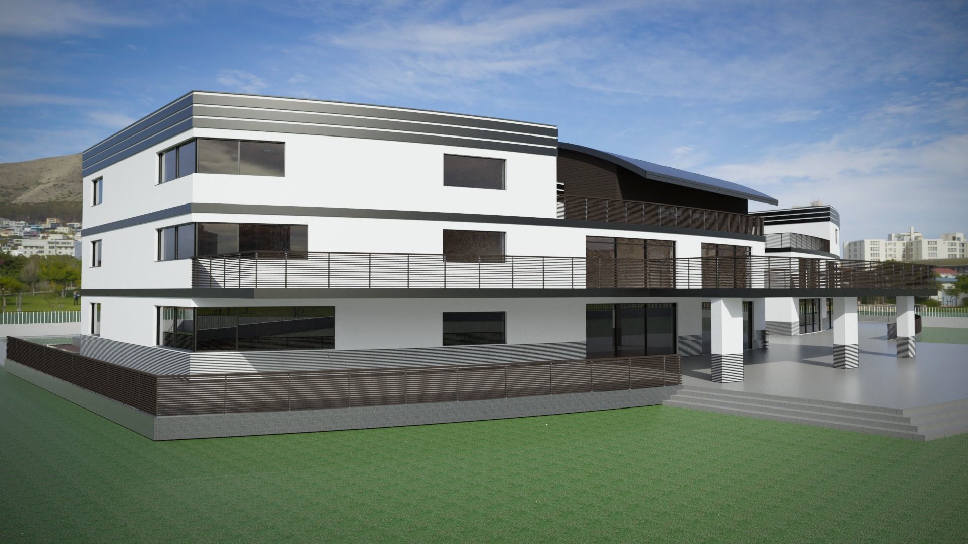 Mansion floor plan of building 3D model_3