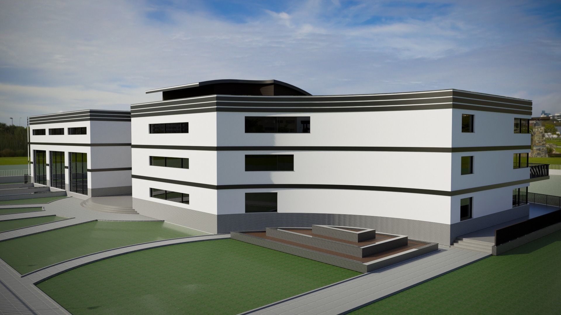 Mansion floor plan of building 3D model_7