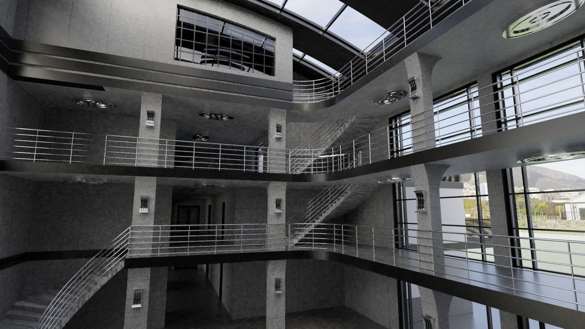 Mansion floor plan of building 3D model_11