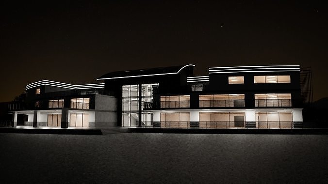 Mansion floor plan of building 3D model 6