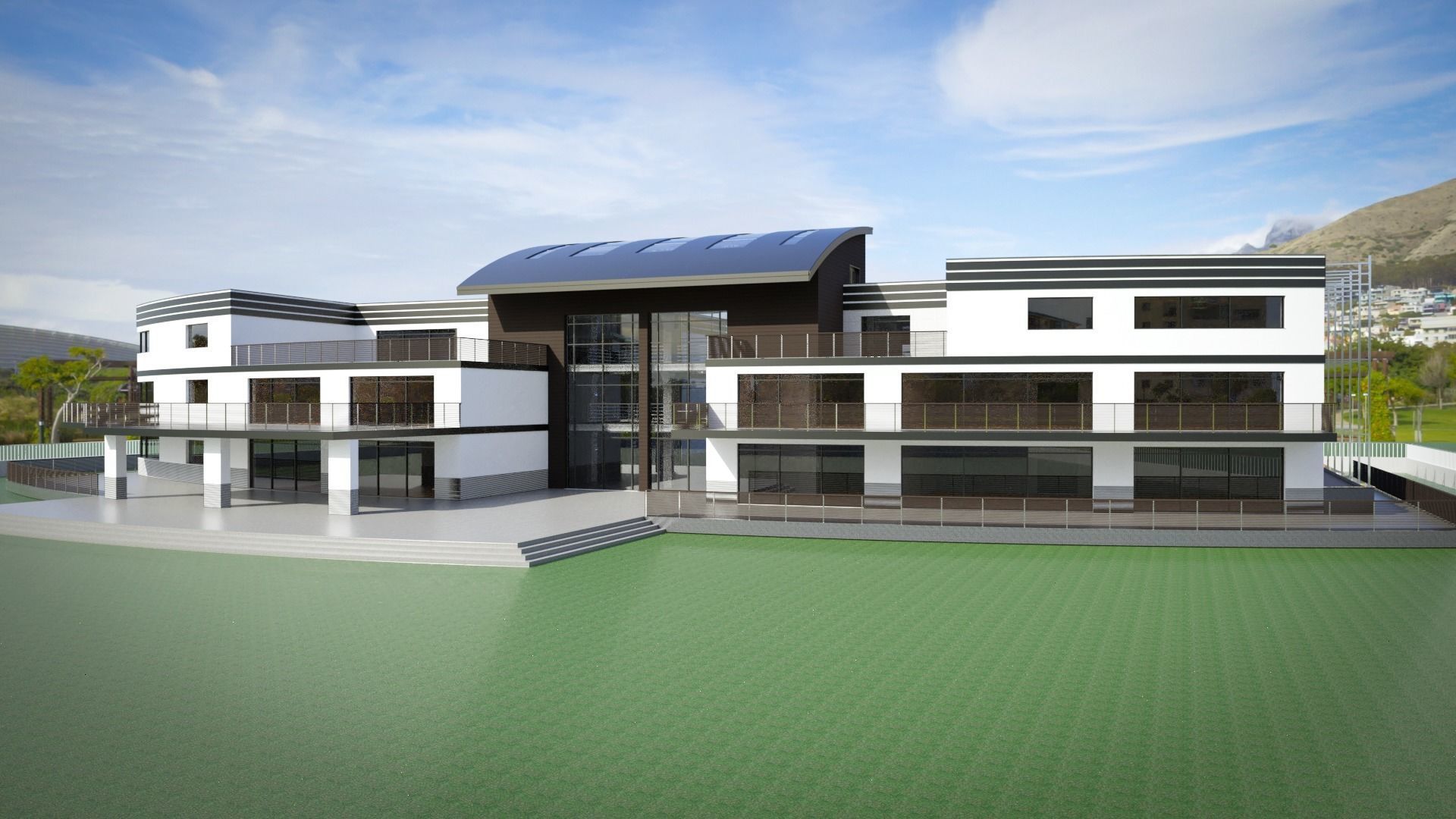 Mansion floor plan of building 3D model_1