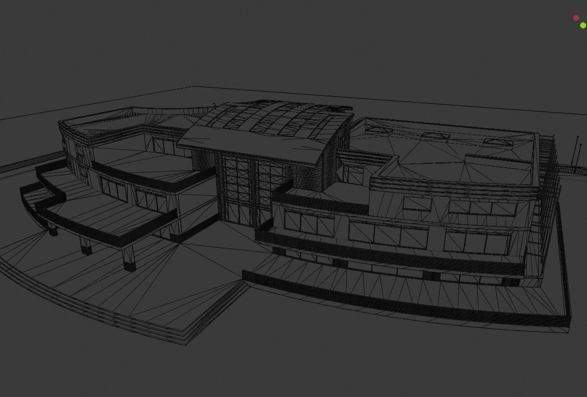 Mansion floor plan of building 3D model_23