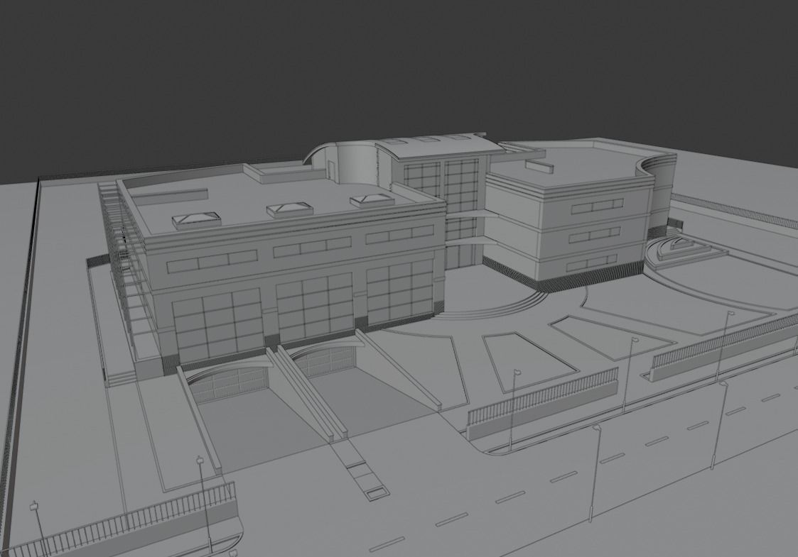 Mansion floor plan of building 3D model_20