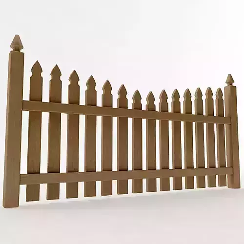 Gothic Spaced Picket Fence 3D model