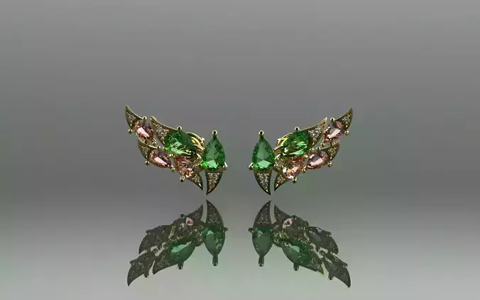 Ear Cuff Exotic Flowers - Jewelry 3D - BR-14 3D print model