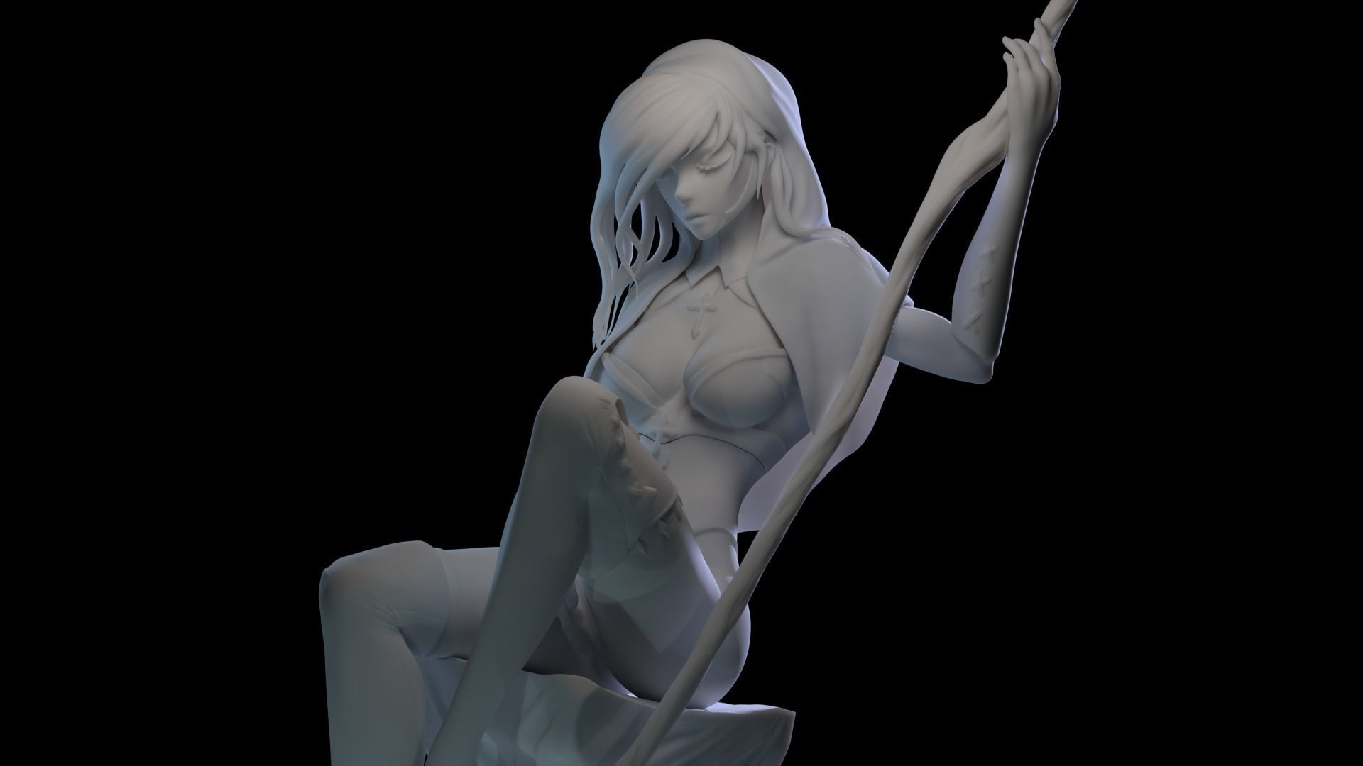Desire Nun 3D print model_4