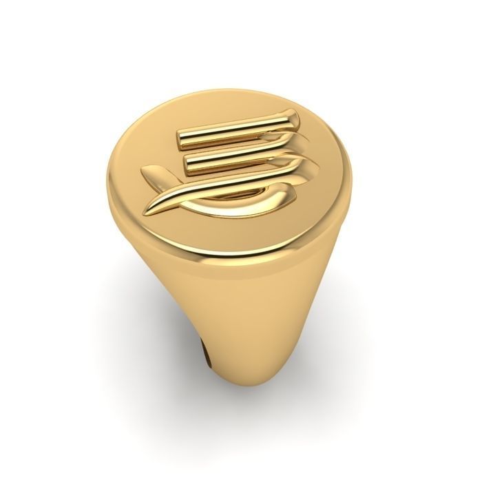 Zodiac sign ring Virgo 3D print model_2
