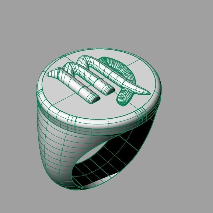 Zodiac sign ring Virgo 3D print model_8
