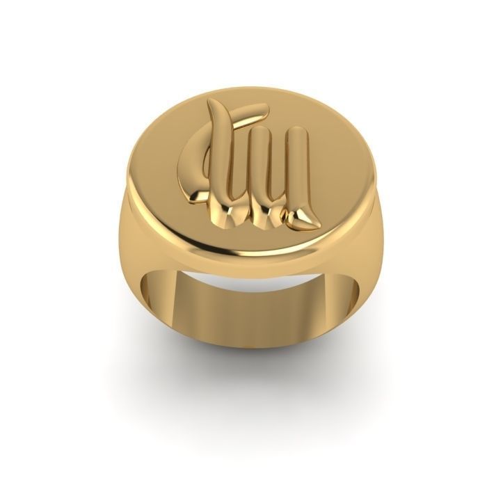 Zodiac sign ring Virgo 3D print model_4