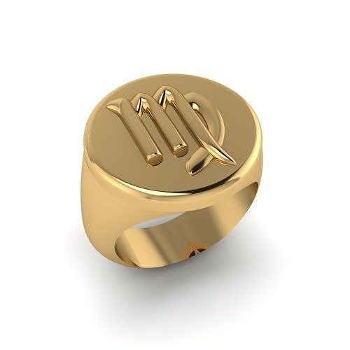 Zodiac sign ring Virgo 3D print model
