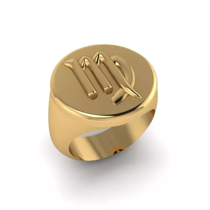 Zodiac sign ring Virgo 3D print model_0