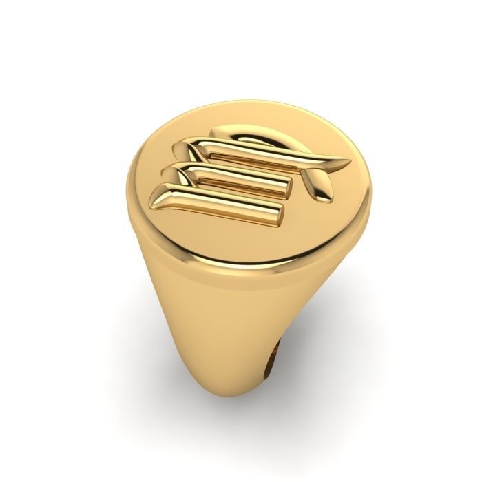 Zodiac sign ring Virgo 3D print model_6