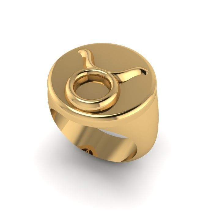 Zodiac sign ring Taurus 3D print model_1