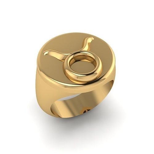 Zodiac sign ring Taurus 3D print model