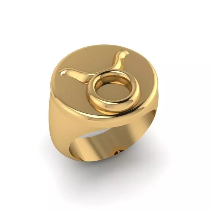 Zodiac sign ring Taurus 3D print model_0