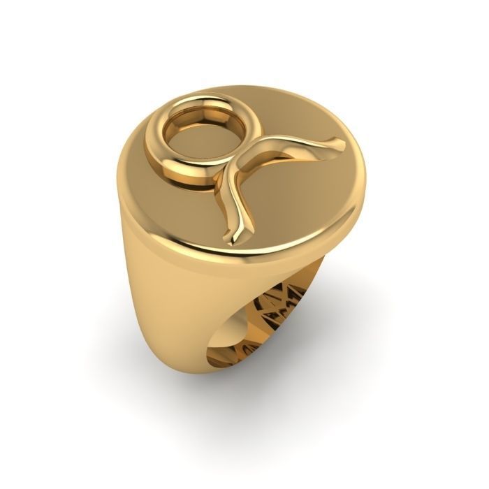 Zodiac sign ring Taurus 3D print model_3
