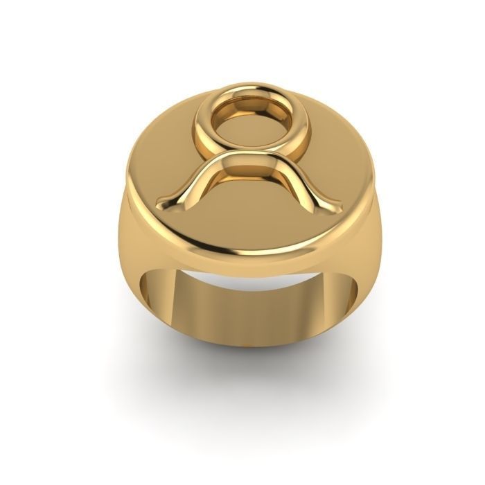 Zodiac sign ring Taurus 3D print model_4