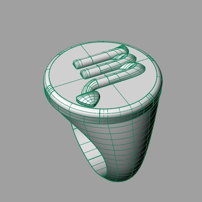 Zodiac sign ring Scorpio 3D print model_10