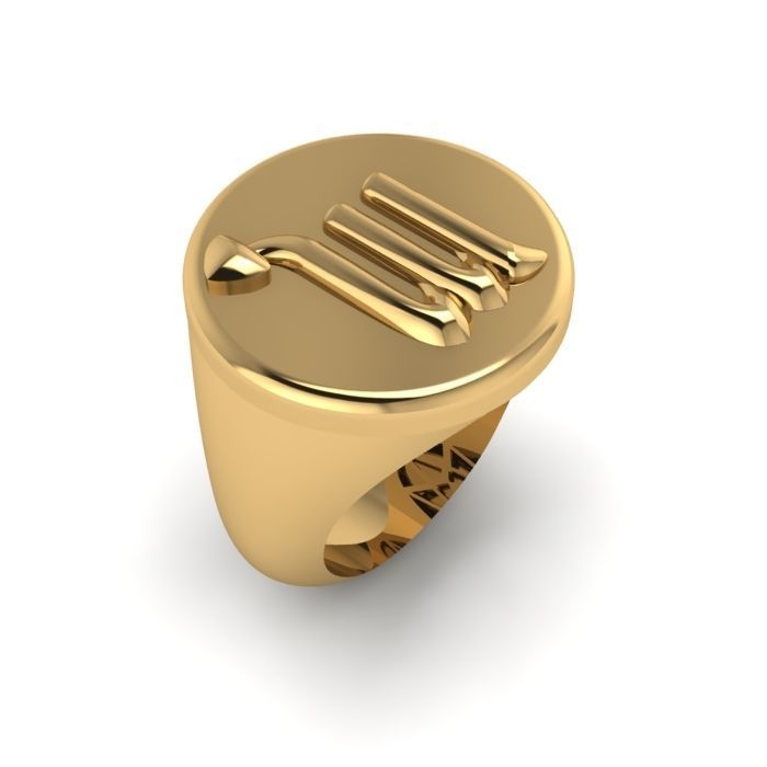 Zodiac sign ring Scorpio 3D print model_3