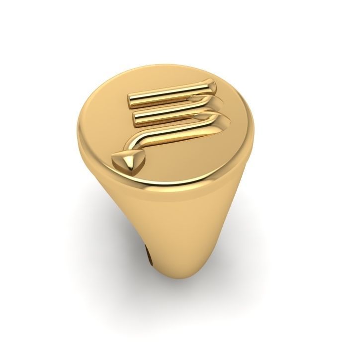 Zodiac sign ring Scorpio 3D print model_2