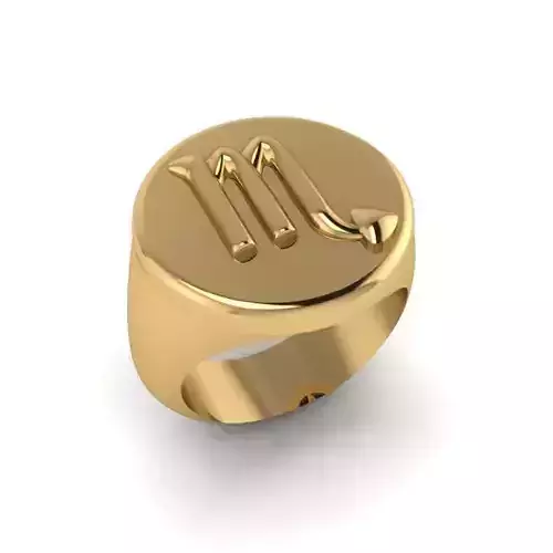 Zodiac sign ring Scorpio 3D print model