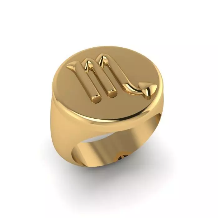 Zodiac sign ring Scorpio 3D print model_0