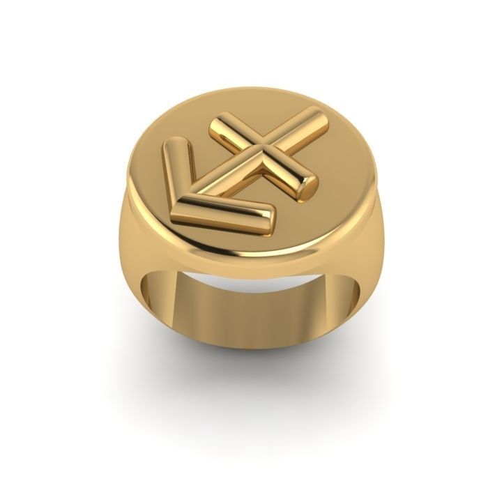 Zodiac sign ring Sagittarius 3D print model_4