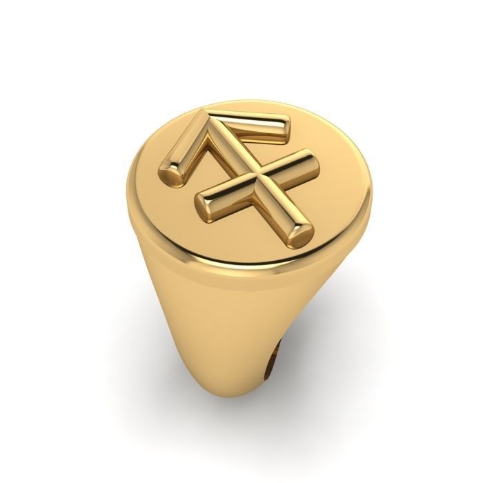 Zodiac sign ring Sagittarius 3D print model_6