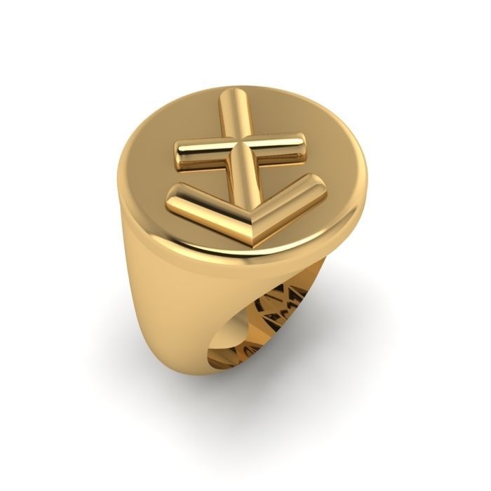 Zodiac sign ring Sagittarius 3D print model_3